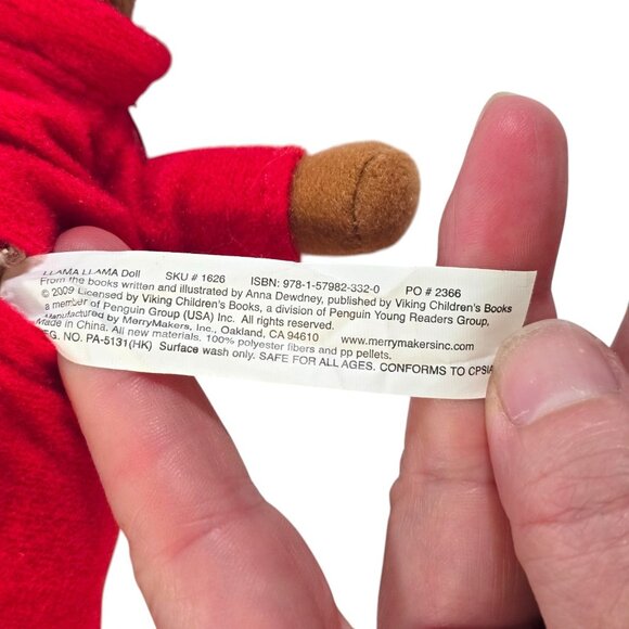 Llama Llama Doll Plush Stuffed Animal Red Pajamas Merry Makers 2009 8 inch Toy - Picture 5 of 6